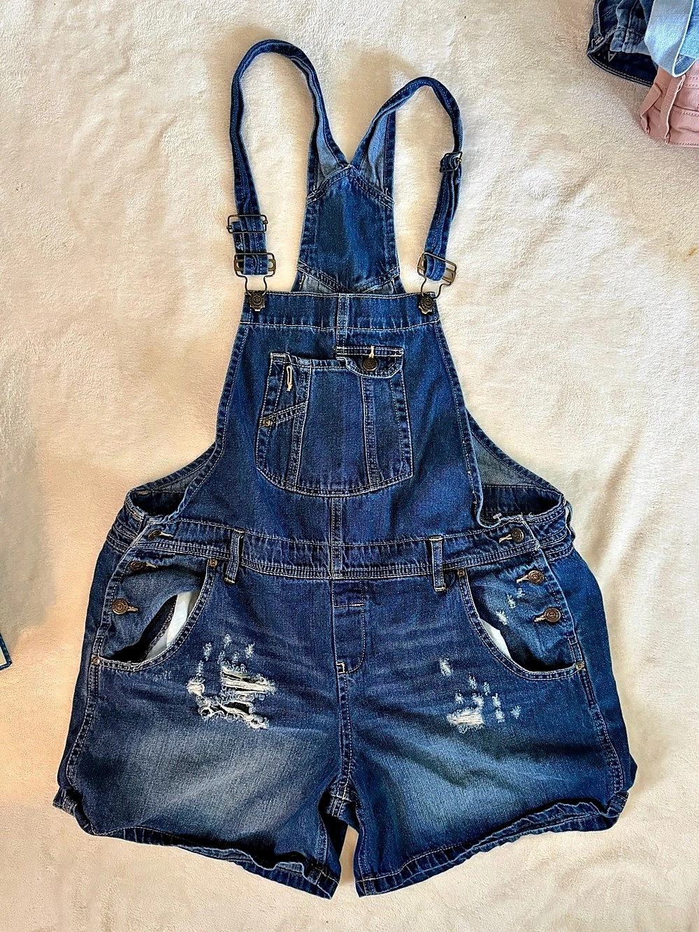 Lee Denim Bib Overalls Shorts XL
